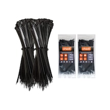 Chedı Kablo Bağları, 30 Cm 200'lü Paket Çok Amaçlı Kullanım, Premium Kalite Siyah Kablo Klipsi