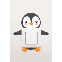 Sevimli Penguen Priz Sticker Çocuk Odası Dekor