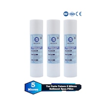 Sumarkt Açık Kasa Su Arıtma Cihazı 10 Inç 5 Mikron Sediment Spun Filtre Toz,tortu Filtre 3 Adet