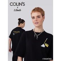 Colin's Colins Unısex Lilseb Sloganlı Siyah Tişört Cl1072009 Q1.v1 Blk Siyah