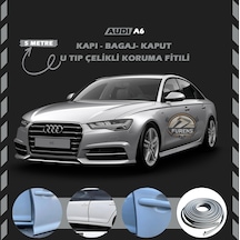 Audi A6 Oto Araç Kapı Koruma Fitili 5 Metre Parlak Gri Renk