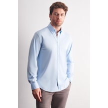 İmza Mavi Düğmeli Yaka Örme Uzun Kol Performans Ürün Slim Fit Esnek Gömlek 1004255270 Mavi İmza Mavi Düğmeli Yaka Örme Uzun Kol Performans Ürün Slim Fit Esnek Gömlek 1004255270 Mavi