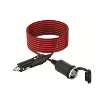 Boatshop1 1 Adet Obho Agir Hizmet 3 5m Araba Sigara Atesleme Ucu Uzatma Kablosu 16awg 12 24v Erkekten Disli Baglanti 15a Sigortali Led Gostergeli