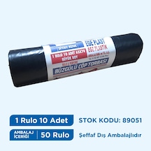 Çöp Torbası Büyük Boy Büzgülü Siyah Hışır 65X70 Koli 50 Rulo