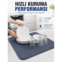 Bulaşık Kurutma Matı Geniş Yüzeyli Mikrofiber Tezgâh Koruyucu Kurutma Matı