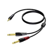 Procab Cla713/3 Çift 6,3mm Mono Jaktan Tekli 3,5mm Stereo Mini Jaka Kablo 3 Mt