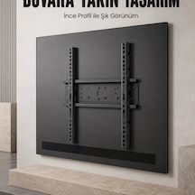 Sabit Televizyon Askı Aparatı 50"-95" İnce Profil Sağlam Metal Tv Duvar Braketi