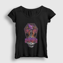 Presmono Kadın Coffin Black Sabbath T-shirt Siyah