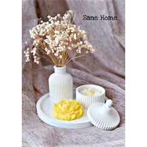 Bernami Mum Pinterest İskandinav Vazo Yuvarlak Tabak Papatya Şekerlik Mumluk Ve Şakayık Mum 4lü Set Beyaz Set Diğer