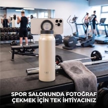 Linktech Bl10 Magpro Manyetik Telefon Tutuculu Çelik Termos, 710 Ml 24 Oz Vakumlu Çift Katman Matara, Magsafe Uyumlu 360 Dönebilen Pipetli Kapak, 24 Saat Soğuk / 12 Saat Sıcak Tutucu Beyaz 50 x 22