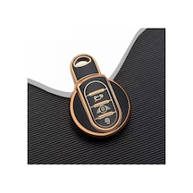 Autohan Keys Lüx Mini Cooper Countryman Anahtar Kılıfı, Siyah Ve Altın Renk, Premium Kalite, Nano Koruyucu