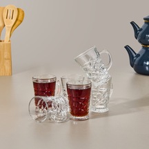 Glasss In Love Oliver Kesme 6'lı Kupa Seti - Şeffaf - 220 Ml Renkli