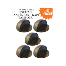 5 Adet Eskitme Antik Sarı Yarım Daire Yapışkanlı Kapı Tamponu Kapı Stoperi Metal Kapı Stopu Durduruc
