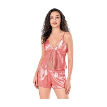Atyticaret Kadın Mercan Saten Babydoll Şort Takımı
