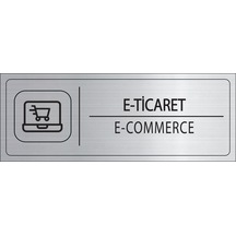 Mayeka E Ticaret İsimlik Gümüş Metal Kapı İsimliği Levhası Yönlendirme Tabelası