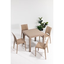 Cappucino Rattan Masa Takımı Krem
