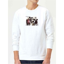 Nightwish Baskılı Beyaz Erkek Örme Sweatshirt