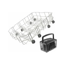 Oem - Arçelik Uyumlu Bulaşık Makinesi Alt Sepet ( V2 ) Beyaz 491366618