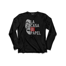 La Casa De Papel Lacasa Half Face Yarım Yüz Uzun Kollu Tişört (512971906)