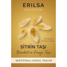 Sertifikalı Brezilya Menşeli Sitrin Taşı Kütle Ham Diş Formu Doğal Taş 20-25 Mm