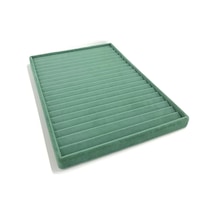 Yerli Üretim Madrid Model Süet Kumaş Yeşil Renk 34/24 Cm Kademeli Çekmece Ici Bileklik-kolye Standı Çok Renkli