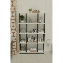 Ravina 5 Katlı Banyo Düzenleyici Çok Raflı Banyo Organizeri Çok Amaçlı Banyo Düzenleyici - Beyaz Beyaz