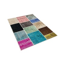 Patchwork El Dokuma Eskitme Halı 120 X 180 Cm 5631
