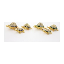 10 Adet Kaplumbağa Dekoratif Figür Seti 3'lü Masa Süsü Ve Ev Dekoru, Küçük Figür, Turtle Ornament Sarı
