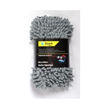 Spark 7040 Mikrofiber Şönil Oto Temizlik Ve Yıkama Süngeri Gri 2 Adet