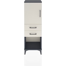 Arges Dolap 2 Raflı 2 Çekmeceli Tek Kapaklı 44x30x134 Antrasit-aytaşı Antrasit