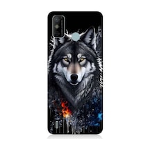 Tecno Spark 6 Go Uyumlu Yalnız Kurt Desenli Silikon Kılıf