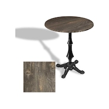 Çipa 1012 Döküm Ayak Yuvarlak Masa Çap 70cm - Werzalit, Wermodin Ve Allzalit Tabla - Old Pine Çok Renkli