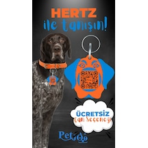 Petjoo 26.Hertz Mavi-Turuncu Qr'lı Köpek Künyesi