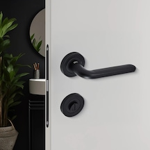 Sese Araç Modeli Yuvarlak Rozetli Wc Kapı Kolu Siyah 200-222r-02-02