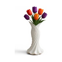 Plasti K İskandi Nav Bohem Kadin Plasti K 3 D Vazo 22 Cm Beyaz