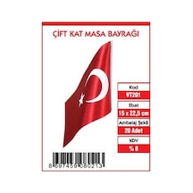 Vatan Çift Kat Masa Türk Bayrağı 15X22.5 Vt201
