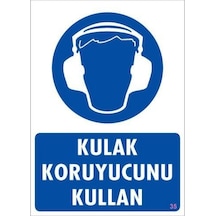 Kulak Koruyucu Kullan Uyarı Levhası 25x35 Kod:35 - Elwm-292248