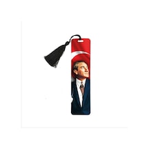 Mustafa Kemal Atatürk Baskılı, Püsküllü Kitap Ayracı Hediyelik Bookmark,ayraç-102