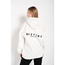 Kadın Ekru Destiny Baskılı Sweatshirt