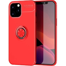 Newface Apple İphone 12 Pro Max Kılıf Range Yüzüklü Silikon - Kırmızı