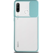 Huawei P30 Lite ile Uyumlu Kapak Lensi Açılır Kapanır Kamera Korumalı Silikon Kılıf