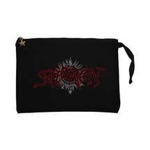 Suffocation Yazılı Logo Siyah Clutch Astarlı Cüzdan / El Çantası
