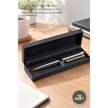 10 Adet Tükenmez Kalem Kutulu Tekli 13,5 Cm Ölçü, Yazı Kalemi Ve Ballpoint Pen Okul Ofis Kullanımı Alk3959