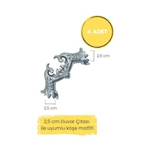 Diecor Dekoratif Polimer 2,5 Cm Duvar Çıtası Uyumlu Köşe Motifi Gümüş 2,5 Cm Model:xa28