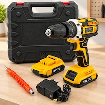 Şarjlı Matkap Seti 1850 Rpm 18w Çantalı Yedek Bataryalı Sarı
