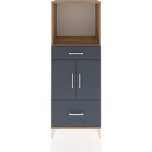 Hyperion Dolap 2 Raflı 2 Çekmeceli 2 Kapaklı 60x44x163 Çam-antrasit Atlas Çam