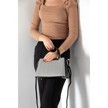 Silver Polo Sp913 Kadın El Çantası Hasır Siyah Beyaz-siyah