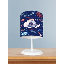 Mekta Home Bebek Ve Çocuk Odası Denizci Gemi Desenli Abajur