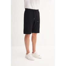 Cazador Regular Fit Örme Dokulu Bermuda Şort 6074 Siyah Siyah