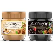 Gürsoy Bitter Çikolatalı Kakaolu Fındık Kreması 400g & Gürsoy Sütlü Fındık Kreması 400g Cam Kavanoz
